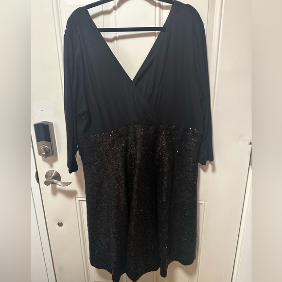 Torrid - Special Occasion Black Sequin Skater Dress - Picture 4 of 7